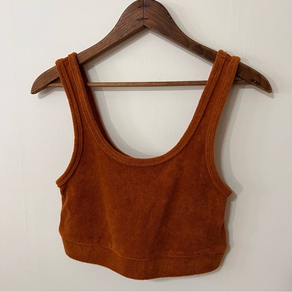 OFFLINE By Aerie Summer Lights Terry Tank Top Caramel Brown Size Small - Picture 3 of 12